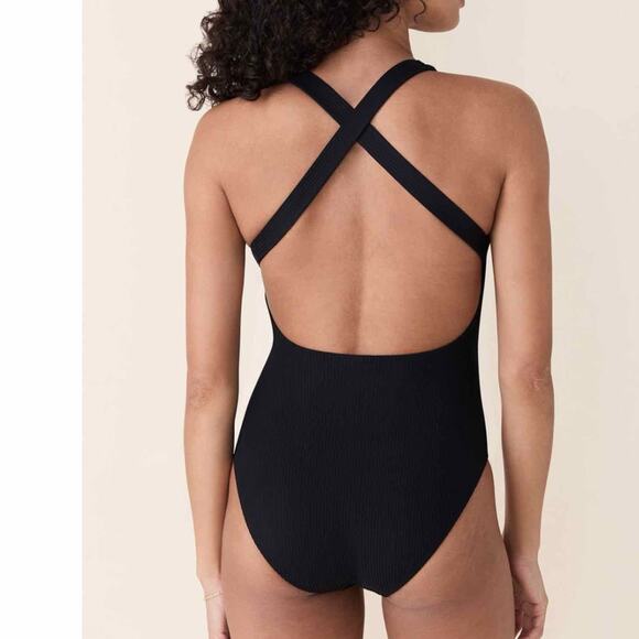 Andie The Tulum Rib One Piece Swimsuit Black Size Medium - Picture 9 of 9